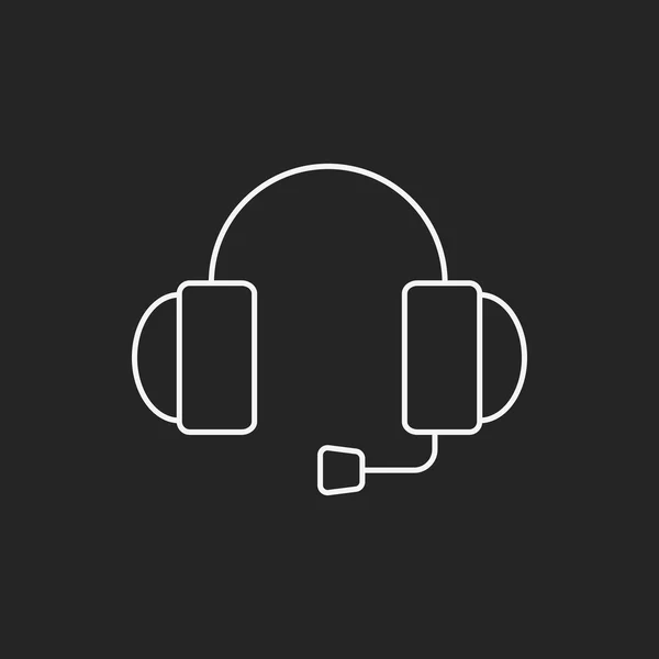 Headphone line icon — Stock Vector