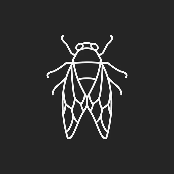 Línea de insectos icono — Vector de stock