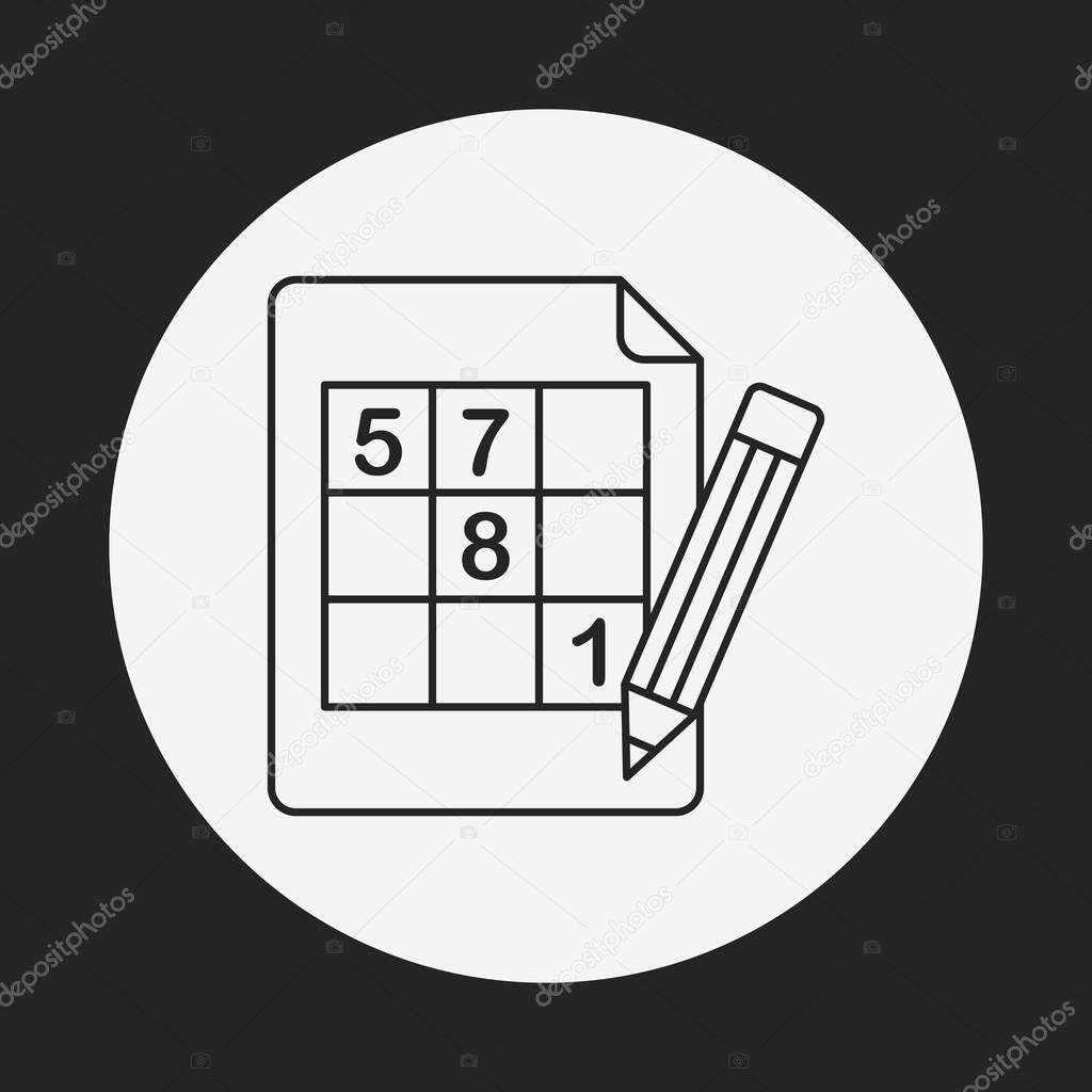 Sudoku line icon Stock Vector by ©vectorchef 78764310