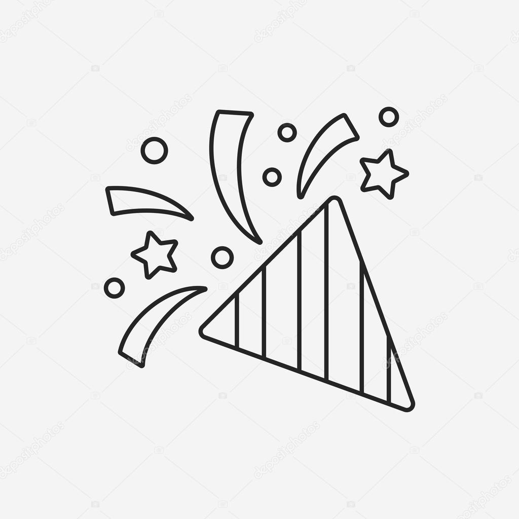 party decorate ribbon line icon