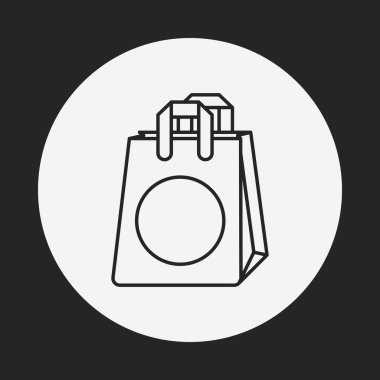 Alışveriş poşeti çizgisi simgesi