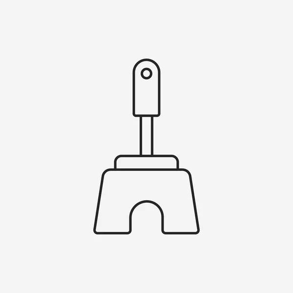 Toilet plunger and brush line icon — Stock Vector