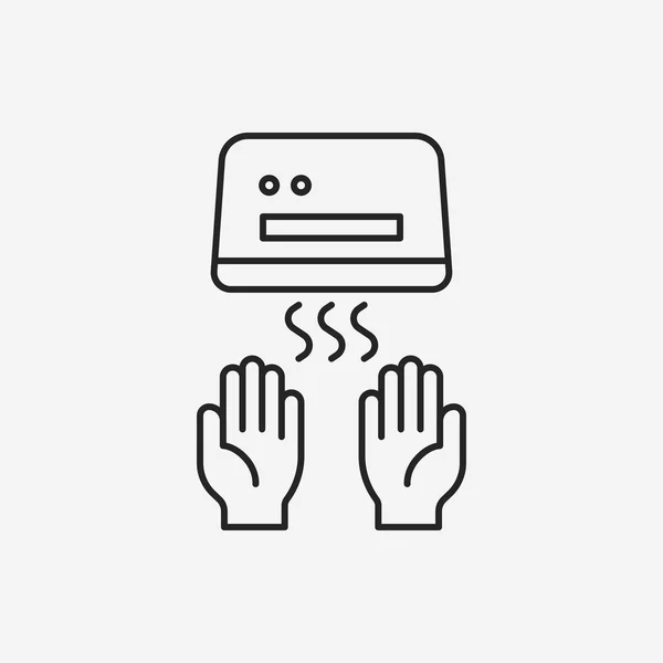 Hand dryer line icon — Stock Vector