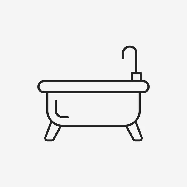 Значок линии ванны — стоковый вектор