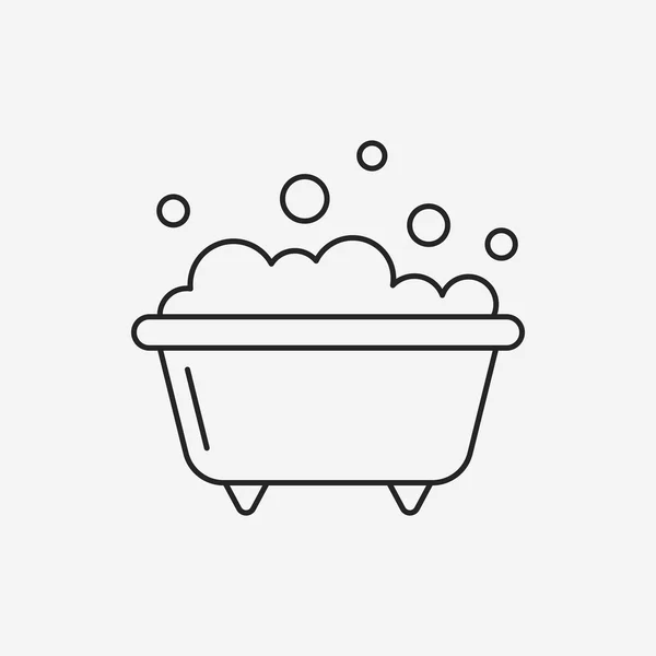Icône de ligne de baignoire — Image vectorielle