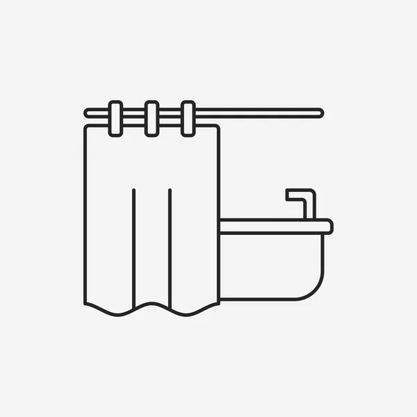 Icona linea vasca da bagno — Vettoriale Stock