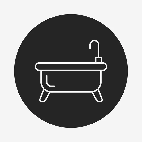 Ícone de linha de banheira — Vetor de Stock