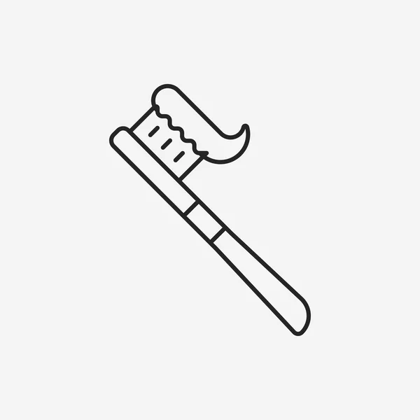 Tandenborstel lijn pictogram — Stockvector