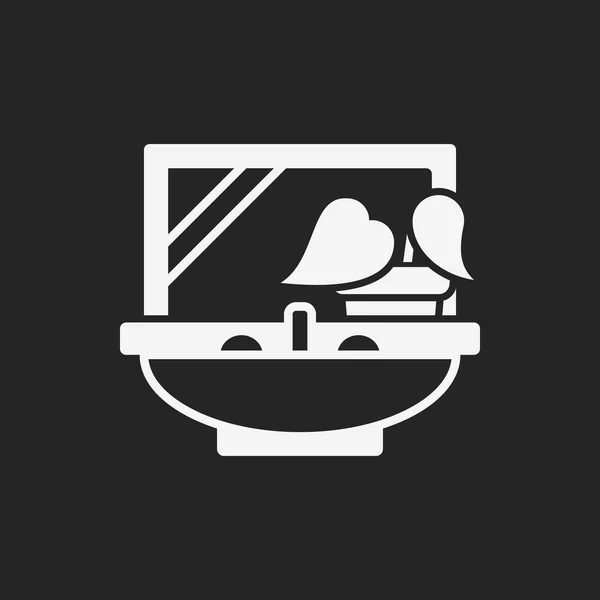 Espejo lavabo icono — Vector de stock