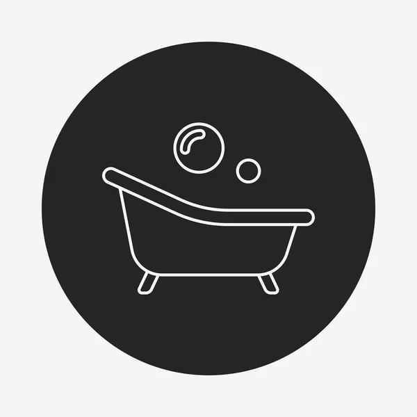 Icono de línea de bañera — Vector de stock