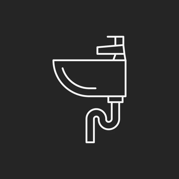 Icona della linea di lavello — Vettoriale Stock