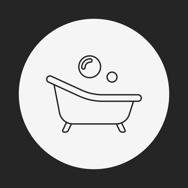 Bathtub line icon — Stock Vector