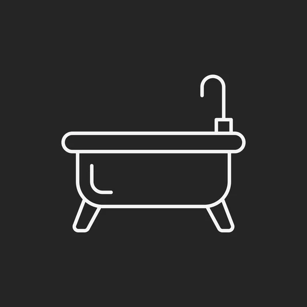 Bathtub line icon — Stock Vector