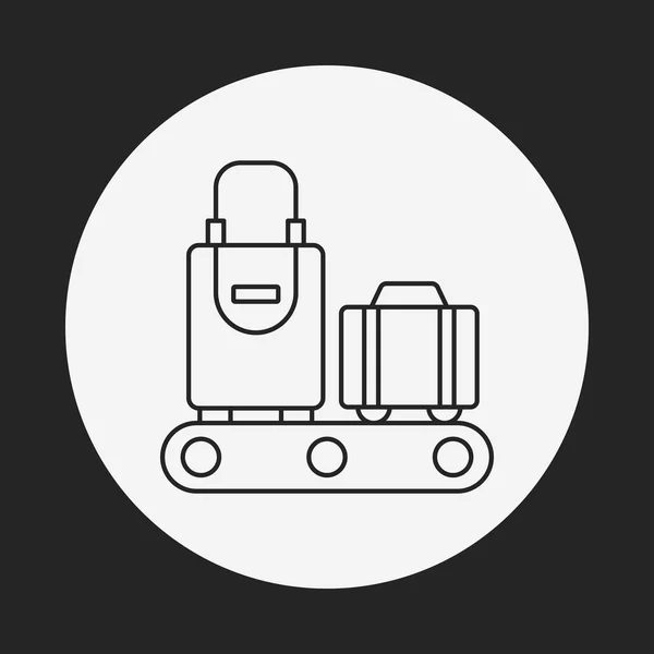 Icono de la línea de equipaje — Vector de stock