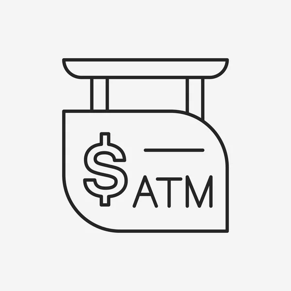 Ícone de linha de sinal ATM —  Vetores de Stock