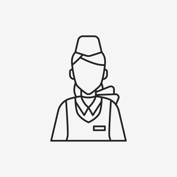 Stewardess lijn pictogram — Stockvector