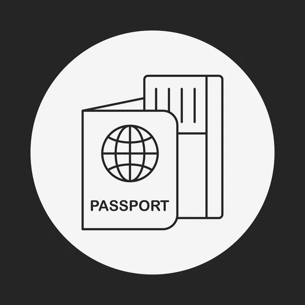 Icône de ligne de passeport — Image vectorielle