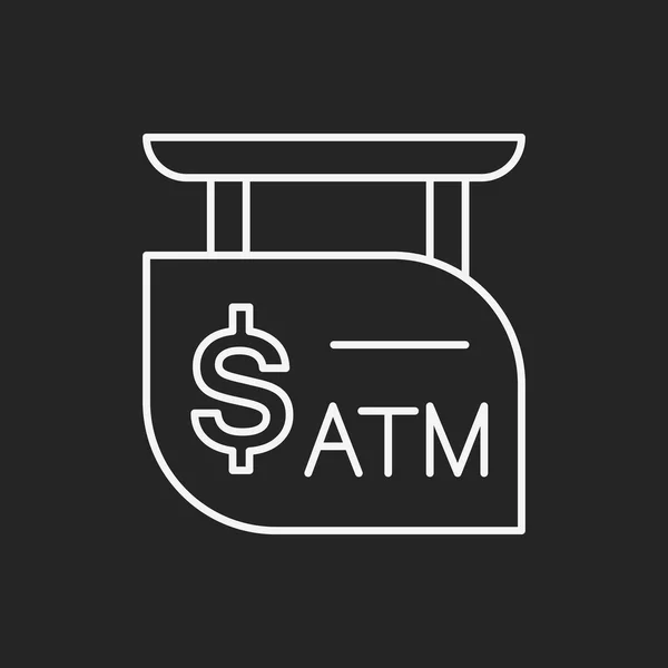 Ícone de linha de sinal ATM — Vetor de Stock