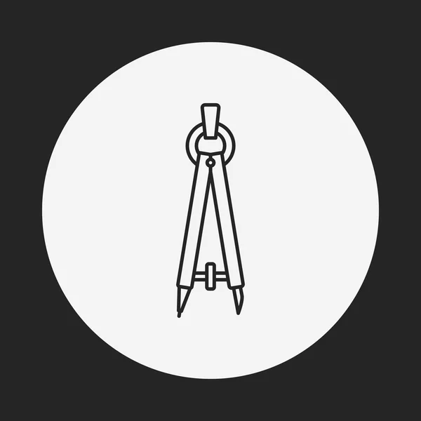 Papelería brújulas icono de línea — Vector de stock