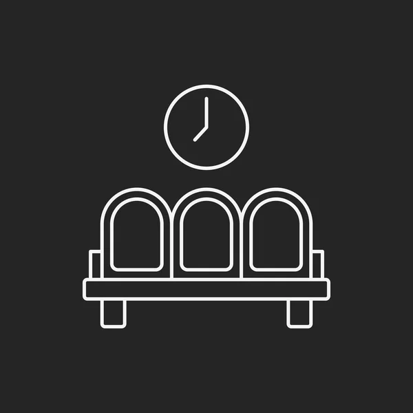 Airport seat line icon — Stock Vector