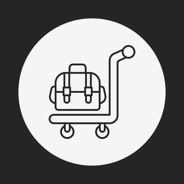 Icono de la línea de equipaje — Vector de stock