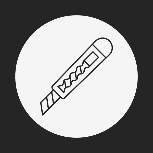 Ícone de linha de faca utilitário — Vetor de Stock