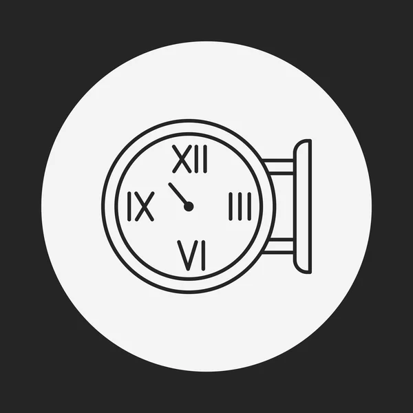 Icono de línea de reloj — Vector de stock