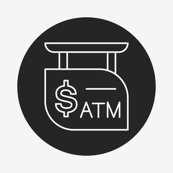 Ícone de linha de sinal ATM —  Vetores de Stock