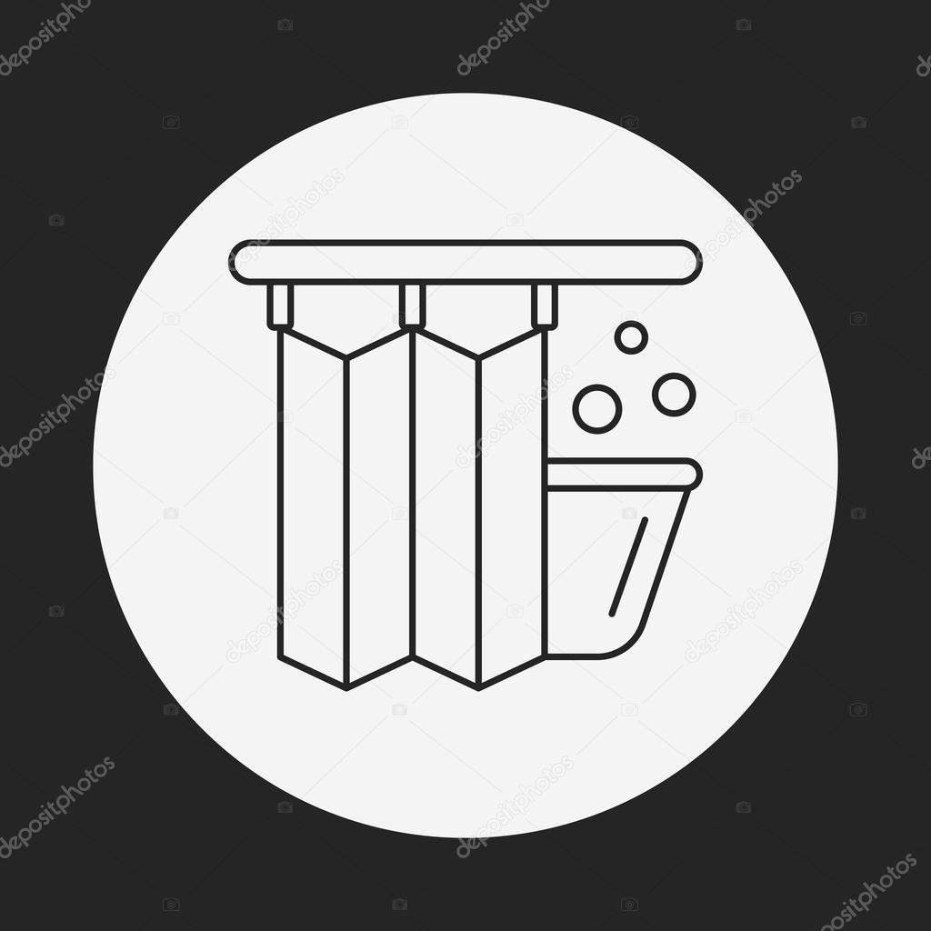 Shower Curtains line icon