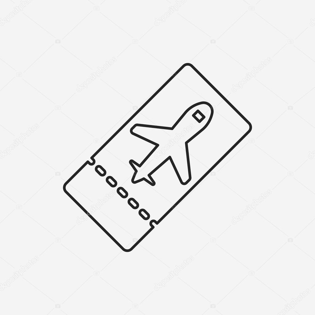 airplane ticket line icon