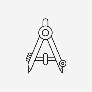 Stationery compasses line icon clipart