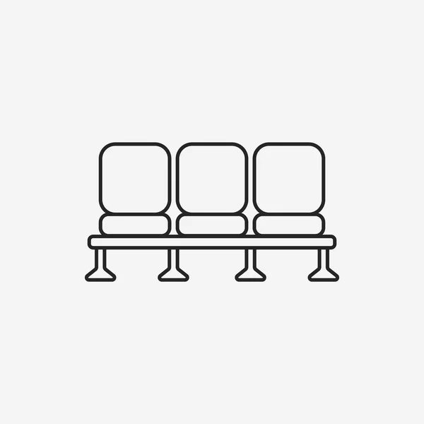 Icono de línea de asiento del aeropuerto — Vector de stock