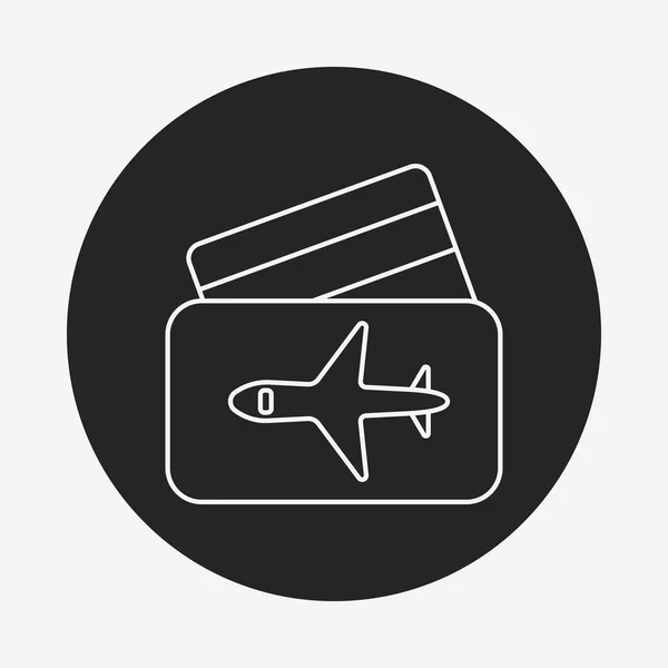 Icono de línea de billete de avión — Vector de stock