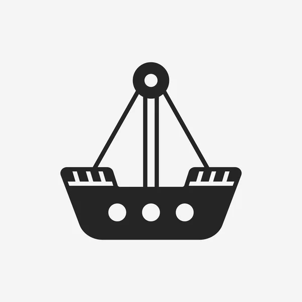 Parque de atracciones pirata barco icono — Vector de stock