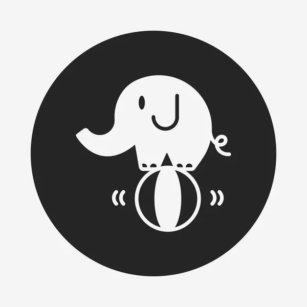 Circus olifant pictogram — Stockvector