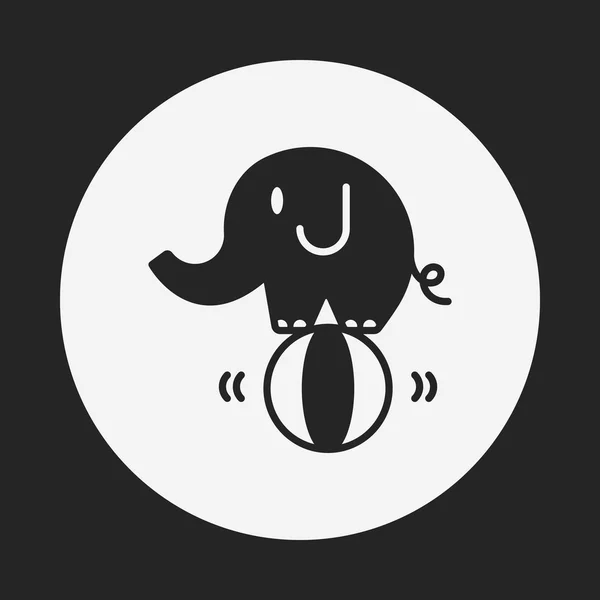 Circus olifant pictogram — Stockvector