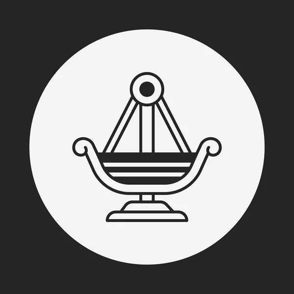 Parque de atracciones pirata barco icono — Vector de stock