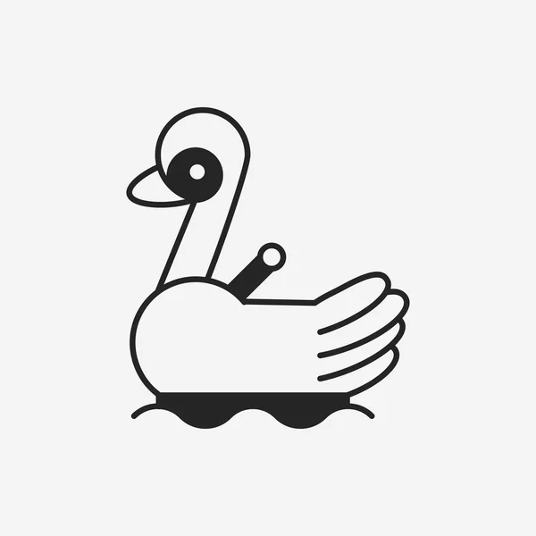 Parque de atracciones cisne barcos icono — Vector de stock