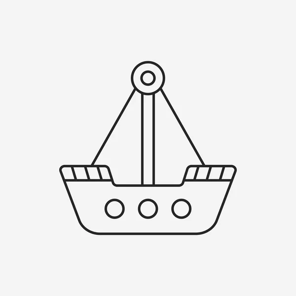 Amusement park pirate ship line icon — Stock Vector