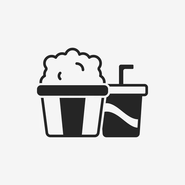 Popcorn en soda pictogram — Stockvector