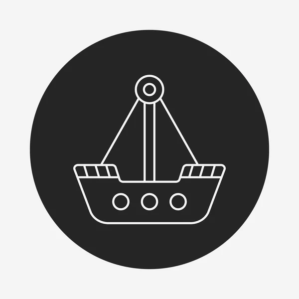 Парк розваг піратський корабель лінія значок — стоковий вектор