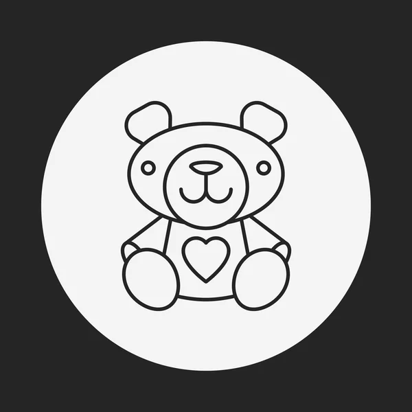 Bear doll line icon — Stock Vector