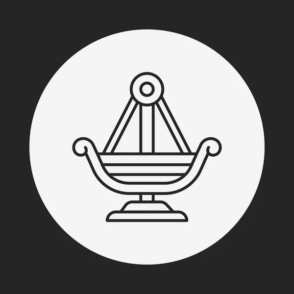 遊園地の海賊船の線アイコン — ストックベクタ