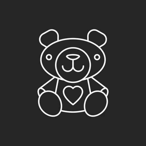 Bear doll line icon — Stock Vector