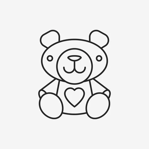 Bear doll line icon — Stock Vector