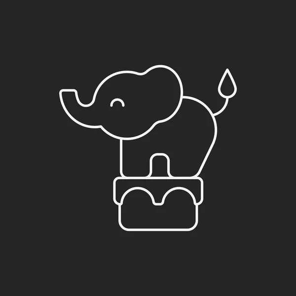 Circus olifant line pictogram — Stockvector