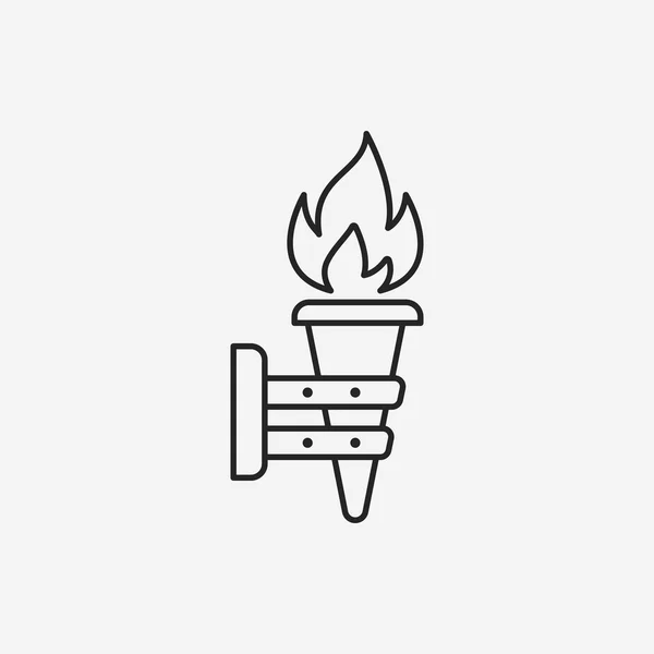 Torch line icon — Stock Vector