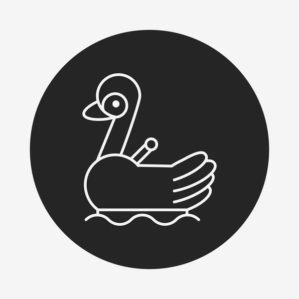 Parque de atracciones cisne barcos línea icono — Vector de stock