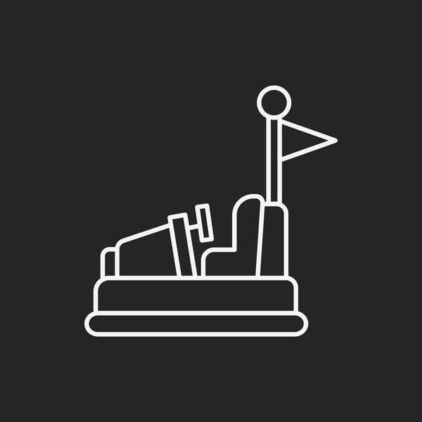 Amusement park botsauto's lijn pictogram — Stockvector