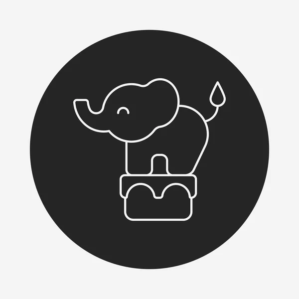 Circus olifant line pictogram — Stockvector